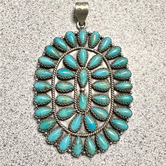 HUGE STATEMENT SOUTHWESTERN TURQUOISE PENDANT
